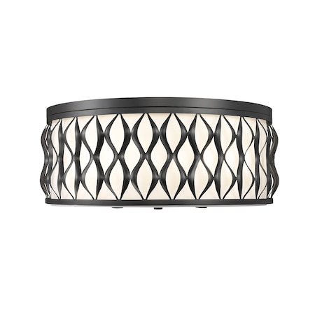 Z-Lite Harden Flush mount, 5-Light, 20.25 In.W x 8.25 In.H, Matte Black/White 1948F20-MB